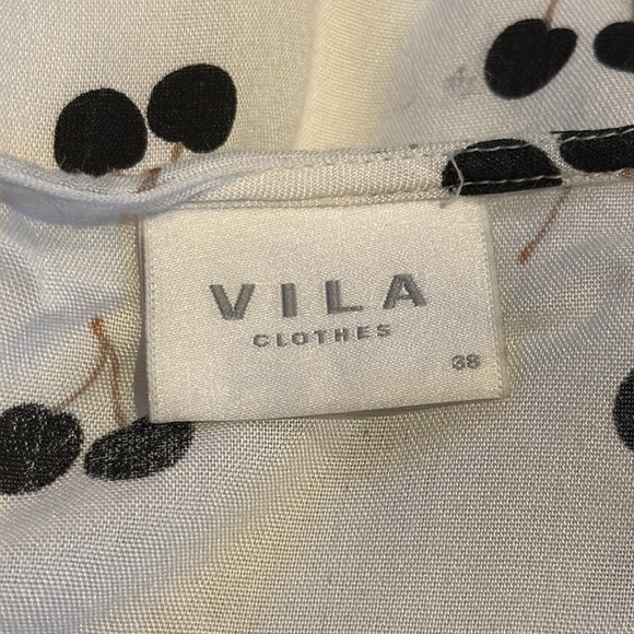 Villa Clothes Women’s 38 Midi Dress Waist Tie Cherries Deep V Wrap Chest - Picture 7 of 10